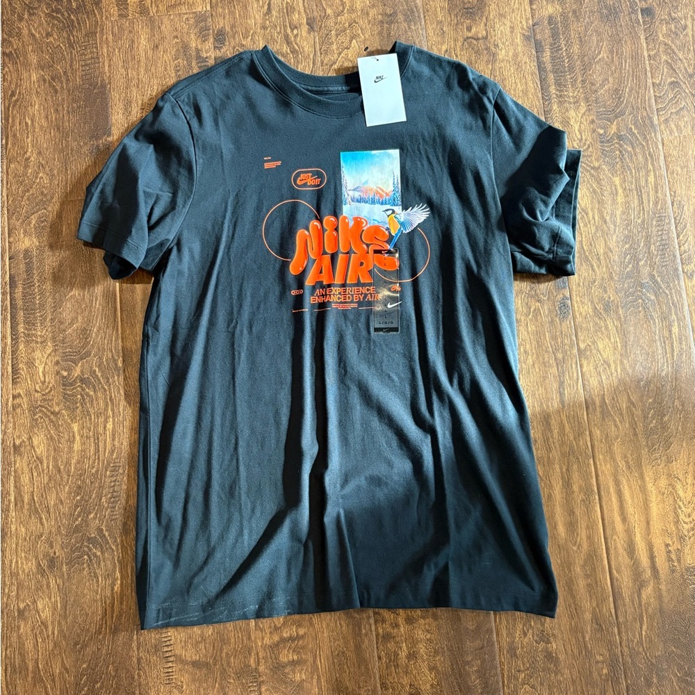 Nike Black and Orange Graphic Tee